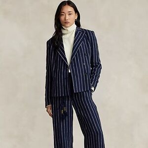 Polo by Ralph Lauren Striped Double-Breasted Linen Blazer